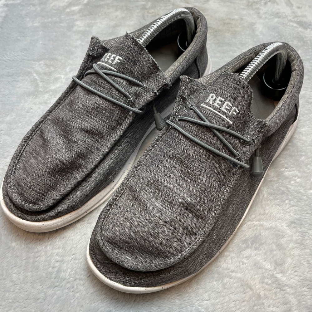 Reef Mens Cushion Coast TX Beach Loafers Size 10 Grey Slip On Comfort Sneakers